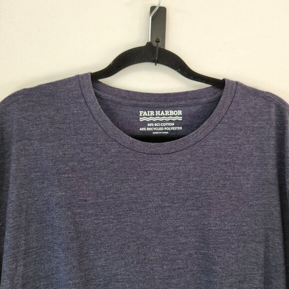 Fair Harbor Classic Tee Navy Blue T-Shirt Shirt BCI Cotton Comfy Men's 2X - Picture 3 of 6